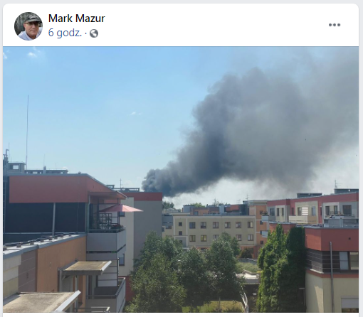 Post z grupy Nasze Jagodno dot. pożaru w okolicy osiedla 3